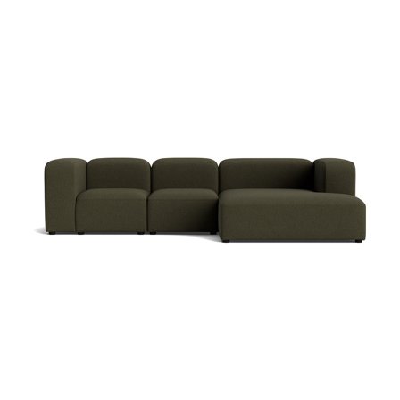 Milo chaiselong sofa, højrevendt | 300cm - Loop Grøn - 300x170x72 - Sofa, chaiselong
