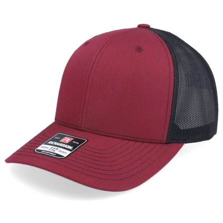 Richardson - Röd trucker Keps - 112 Split Cardinal/Black Trucker @ Hatstore