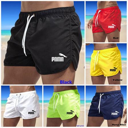 Flerfärgade sportshorts i strandpolyester med tre punkts pnmn White L