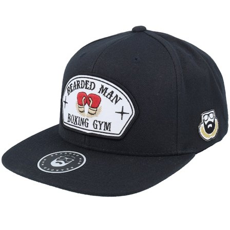 Bearded Man - Bearded Boxing Gym Black Snapback Snapback Black Cap - @ Hatstore
