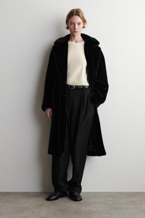 COS Women's T-Shirt In Cotone in Beige