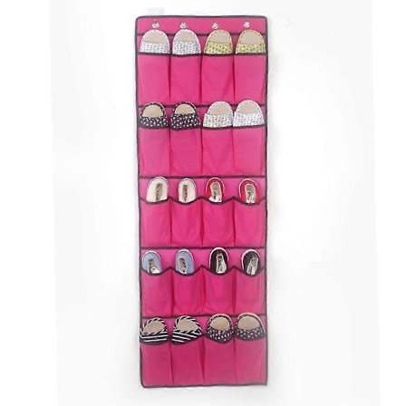20 Lommer Hengende Over Dør Skoorganisator Oppbevaringsstativ Veske Skuff Garderobe Krok