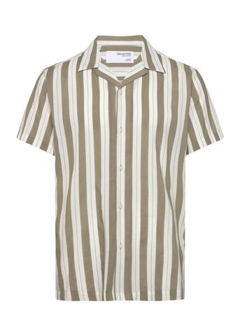 Slhreg-Air Shirt Ss Mix W Green Selected Homme