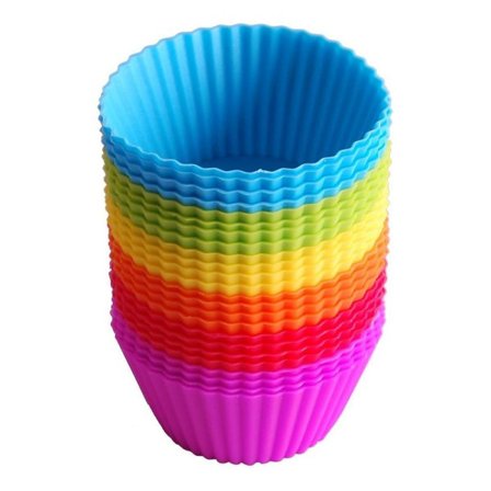 24 stk gjenbrukbare silikon muffinsformer