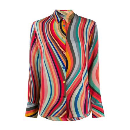 PS By Paul Smith Striped Shirt Rød, Dame Skjorter