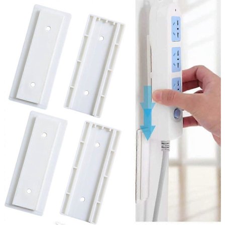 4 Par Selvklæbende Stikdåse Vægmonteringsfiksator, Stikdåse Skrivebord Vægmontering