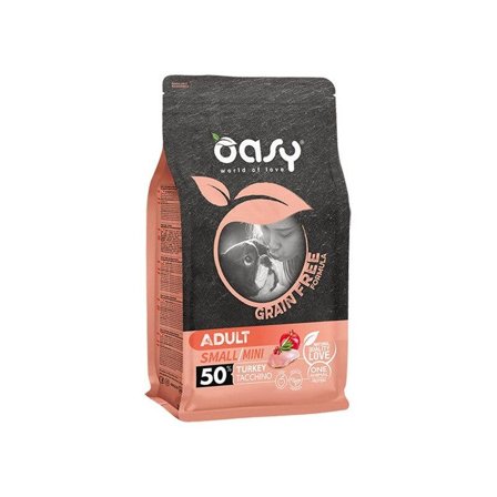 Oasy Grain Free Adult Small & Mini Con Tacchino Per Cani Adulti