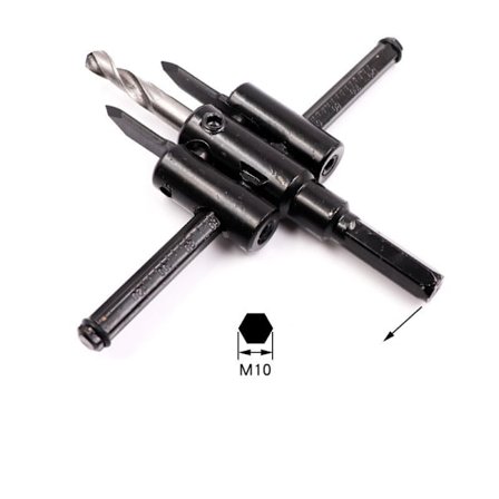 Justerbar flygplanstyp Träbearbetningshålöppnare Saw Cutter Tool Kit