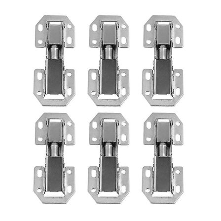 6 stk Stålhengsler for skap og dører, kjøkkenskap- og garderobehengsler, møbelbeslag