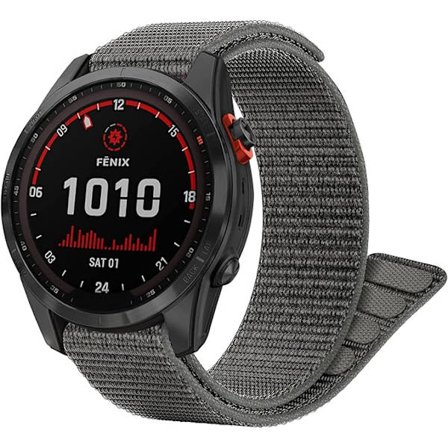Kardborreband för Garmin Fenix 7S/ Fenix 6S/Fenix 5S, 20 mm justerbart flätat nylonarmband armband grå