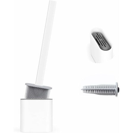 Toiletbørste, toiletbørste, silikone toiletbørste, hængende kost, toiletbørste, lang med hygiejneholder med vandfilterbase og hurtig tørring