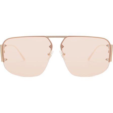 Trendiga Aviator Solglasögon Herr Dam Retro Metall Ramlös Bågar Nyanser Lentes De Sol Para Mujer SJ1192-(Brun)