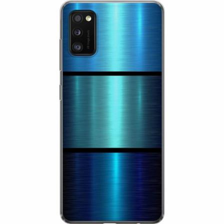 Samsung Galaxy A41 Genomskinligt Skal Blue Metallic Stripes
