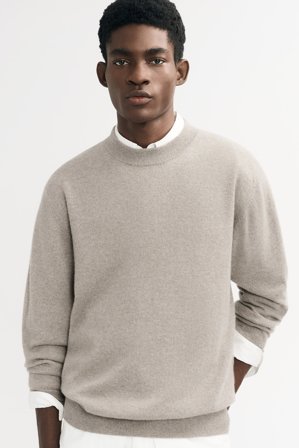 Soft Goat - Men's Crewneck - Men cashmere sweater - XXL - Greige