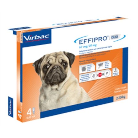 Effipro Duo Spot-On Soluzione 4 Pipette 0,67ml 67mg + 20,1mg Cani