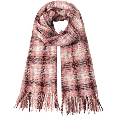 Premium Filtscarf för Kvinnor, Vintermode Scarves 210x40cm Mjuk Varm Sjal, Mjuk Rutig Sjal för Kallt Väder, Överdimensionerad Stickad A