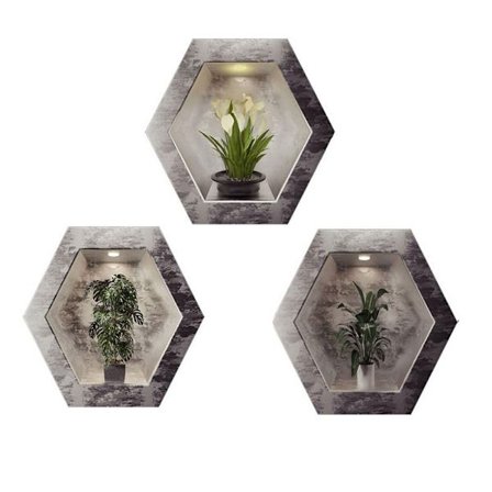 3st 3D Plant Wall Stickers Gröna Växter Wall Sticker Peel and