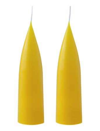 Hand Dipped C -Shaped Candles, 2 Pack Home Decoration Candles Block Candles Yellow Kunstindustrien