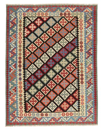 Orientalisk Kelim Ghashghai Matta 262X345 Brun/Svart Stor Persien