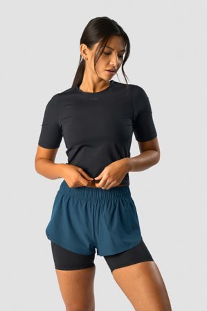 ICANIWILL - Charge Cropped Mid Sleeve Wmn Black - Dam - Träningskläder från ICIW