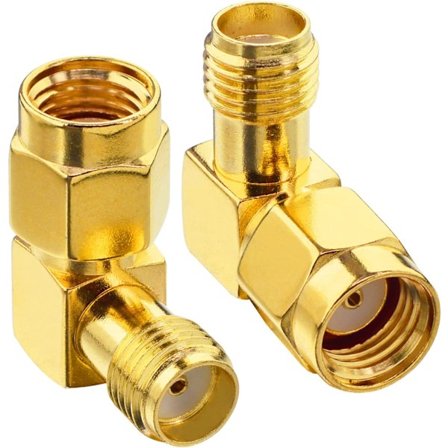 SMA RF Koaksialadapter RP-SMA Hann til SMA Hunn 90 Graders Høyre