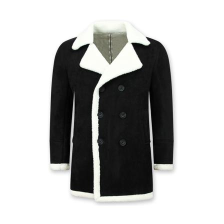 Enos Suede Shearling Jacka - Lammy Kappa Herr - Svart svart, Herr, Herr, Storlek: S