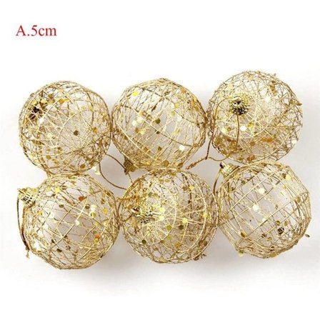 NC 6 kpl Joulukuusen kultaiset pallokoristeet roikkuvat juhlakoristeet