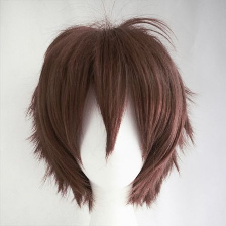 Mørkebrun Kort Paryk, Bob Anime Cosplay Multilags Direkte Hår Kostumefest Anime Pixie Fancy Dress til Kvinder Mænd Drenge Piger