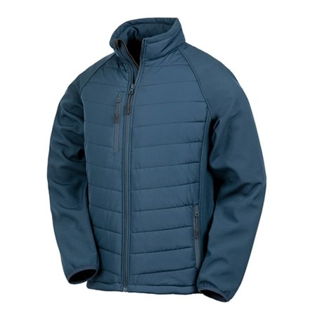 Result Herr Svart Compass Vadderad Soft Shell Jacka 4XL Marinblå