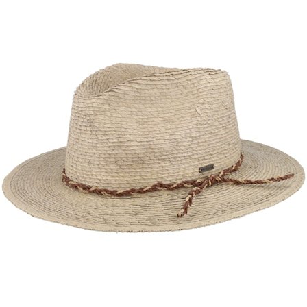 Brixton - Beige Straw Hut - Messer Western Fedora Sand Straw Hat @ Hatstore