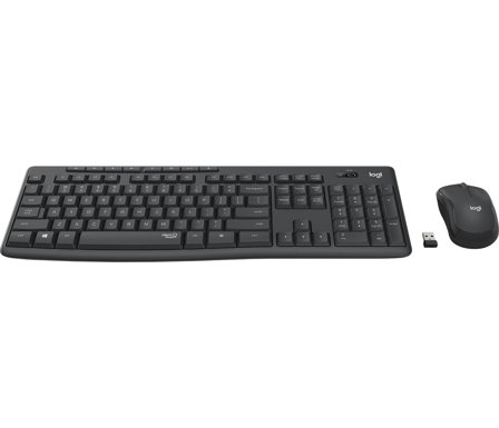 Logitech MK295 Silent - tastatur- og mussett - Fransk - grafitt Inn-enhet