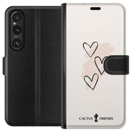 Yhteensopiva Lompakkokotelo Sony Sony Xperia 1 VI Cactus and Friends - Soft Romance Sketch