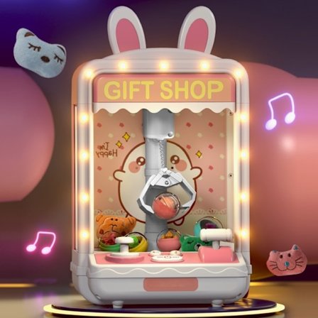 Klovæksmaskine til Børn, Mini Automat Pige Legetøj Alder 6-10, Slikmaskine med Lys Arcade Spillelegetøj, Teen Pigegaver Trendy Ting