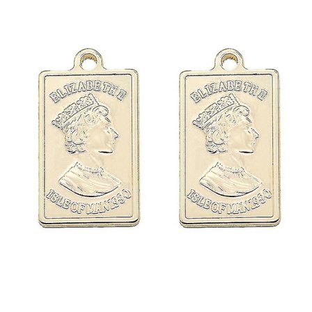 10st Tillbehör Halsband i europeisk och amerikansk stil Retro Queen Elizabeth Ii Porträtthalsband Fyrkantigt märkeshänge