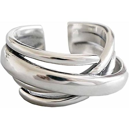 925 Sterling Sølv Ringe til Kvinder Justerbare Geometriske Uregelmæssige Ringe Retro Smykker Ring