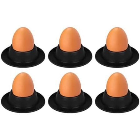 Vicloon Silikone Anti-fald Æggebæger, 6 stk. Silikone Æggebæger Sæt, Kogt Æg Stand Plader med Base, Stabelbare og Opbevarlige til Spisebord