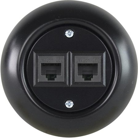 Schneider Electric Renova Data- och teleuttag infällt, 2x8-pol Svart, Dator & surf