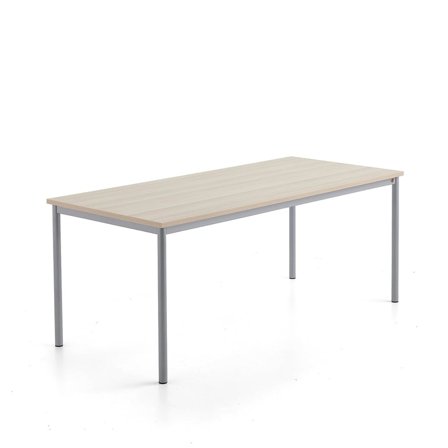 Desk SONITUS PLUS, 1800x800x720 mm, noise reducing ash high pressure laminate, alu grey