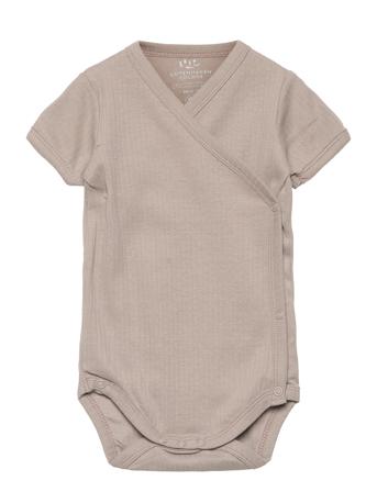 Baby Rib Jersey Body Crossover W. Ss Grey Copenhagen Colors