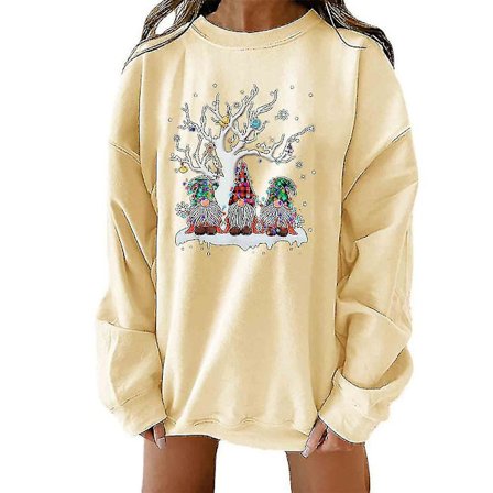 Jule oversized genser for kvinner, jule gnomier genser genser topp