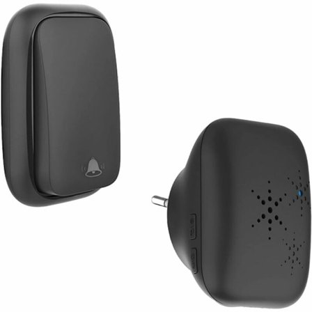 Langaton ovikello, ei paristoja, vedenpitävä IP 65 lumi, kosteus, sade, musta