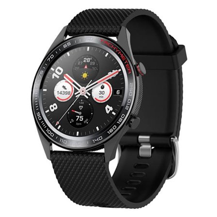 Huawei Watch GT / Samsung Galaxy Watch 46 mm klockarmband i silikon med rombstruktur - Svart