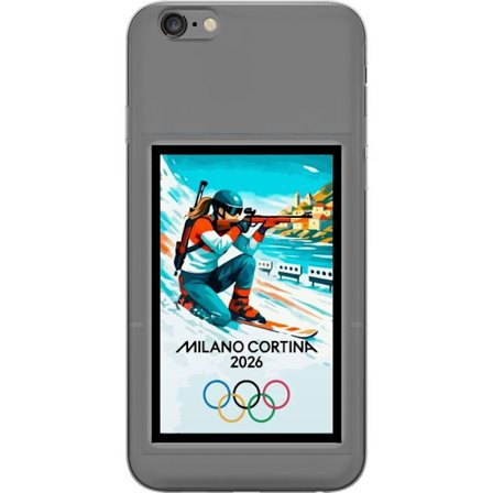 Kompatibelt Mobildeksel til Apple iPhone 6 Plus Retroplakat Cortina Milano 2026 med fjell, vintersportsutøvere, italienske trikolor, Milano-katedrale