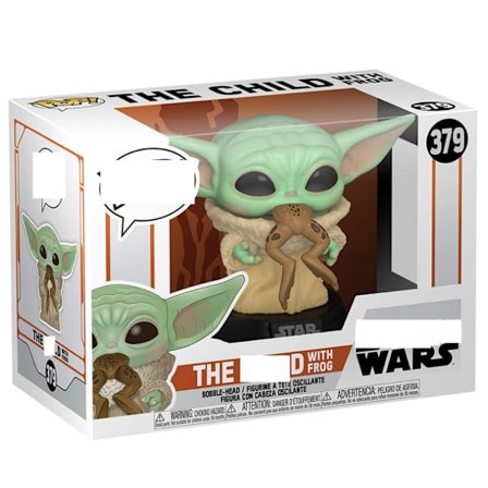 Funko Pop Star Wars Baby Yoda med Skål, Äter Groda & Halsband