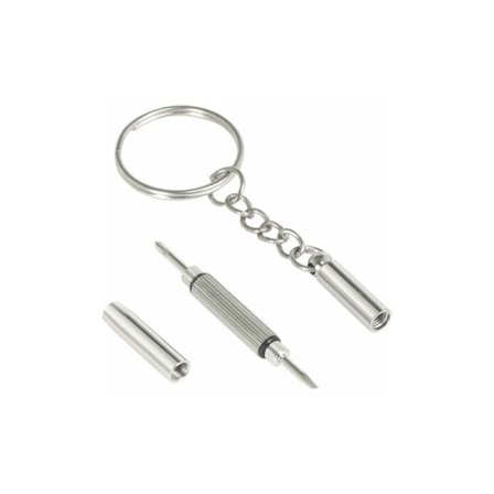 Liten skrutrekker med to lommeender for brillene eller solbrillene dine som nøkkelring