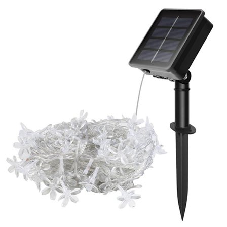 Set med 2 IP65 vanntette utendørs solcelle LED-lamper (varmt lys)