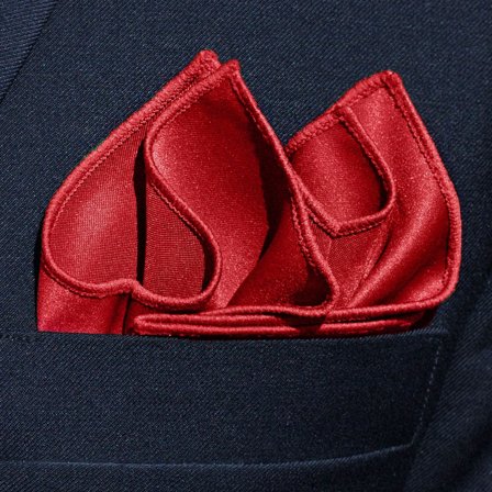 Lenço de Bolso Simples Vermelho para homens - Lenços de bolso lisos