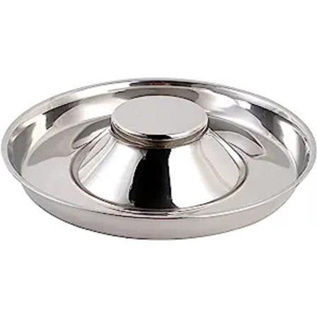Rustfritt stål valpeskål (1 pakke) Sklisikker gummibunn, valpetilbehør Large - Bowl mouth 34cm