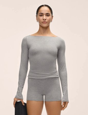 Casall Sublime Boatneck Long Sleeve - Grey - XL