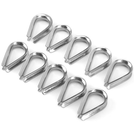 4MM rustfri stål båd wire reb klemmer kabel beskyttende ring faste fingerbøl clips